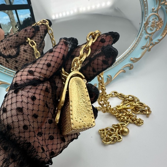 Anthropologie Fashion Tassel Silver Mini Double Chain Charm Belt/Bag - Picture 13 of 17